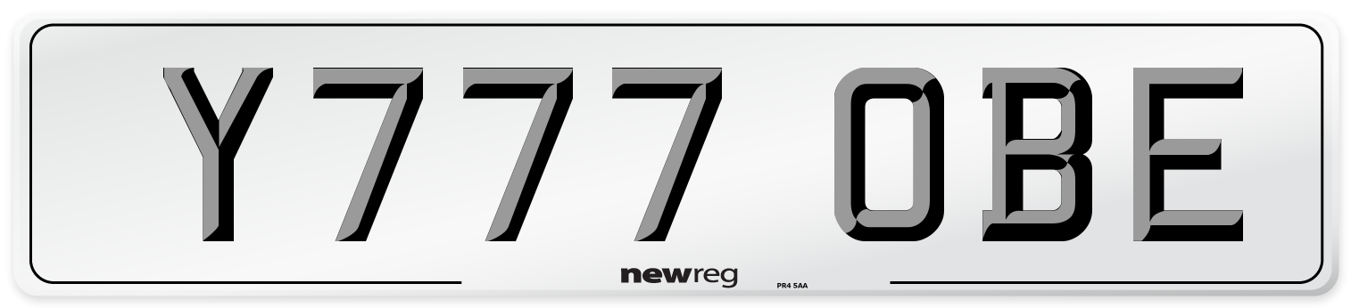 Y777 OBE Number Plate from New Reg